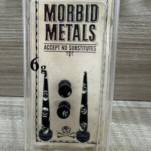 Morbid Metals Sugar Skull Taper Basic W Plug 4 Pk 6g Ear Plug Body Jewelry NEW
